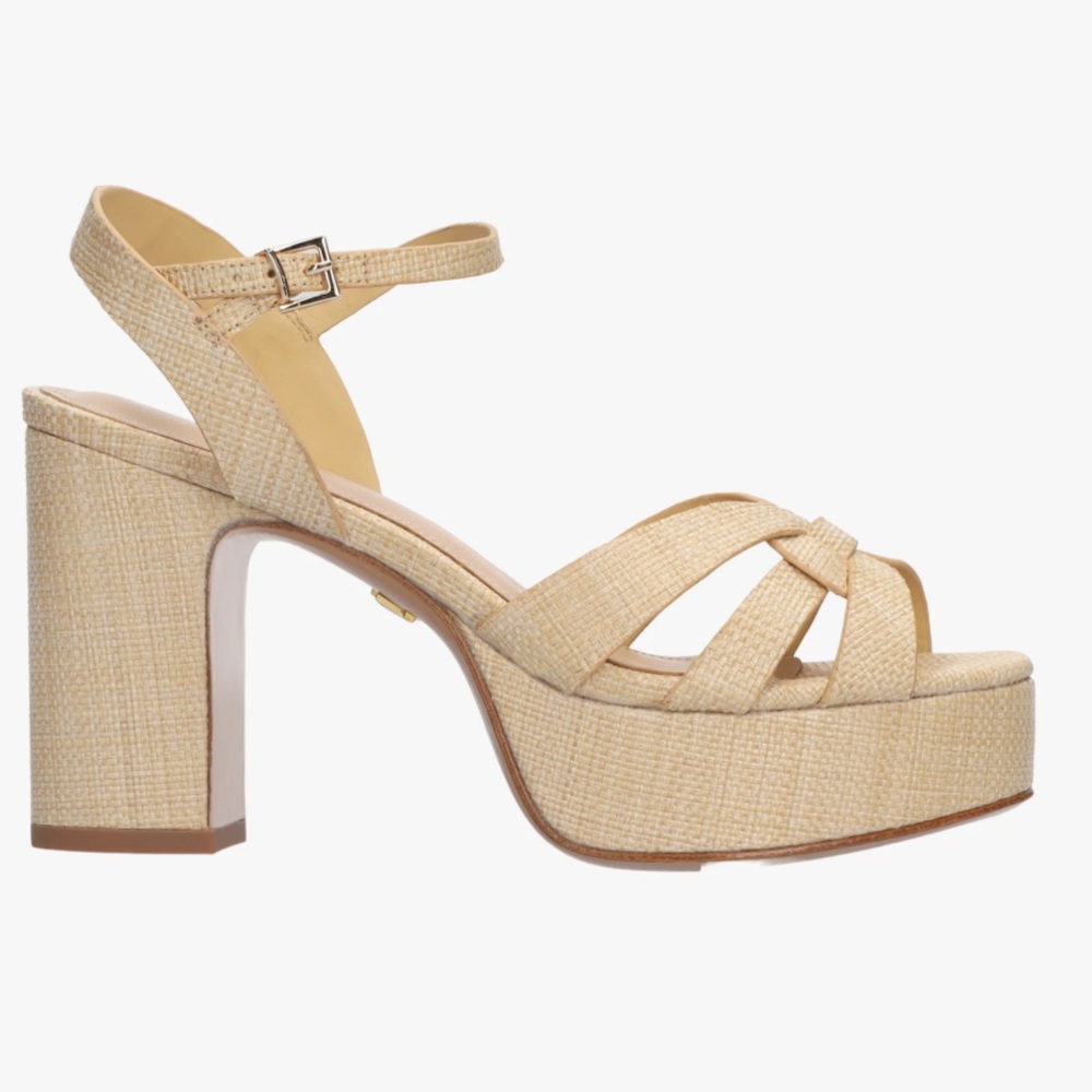 Lola Cruz ARIA PLATFORM raffia, size 9